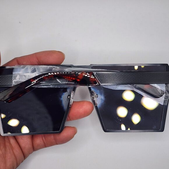 Sunglasses Oversized Large Flat Square Mirror Lens Set Of 3 Flat Top Aviator - Picture 13 of 14